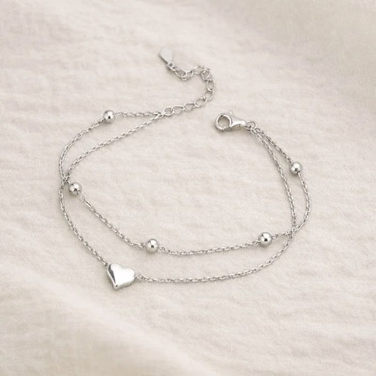 Minimal Heart Chain Bracelet 🤍