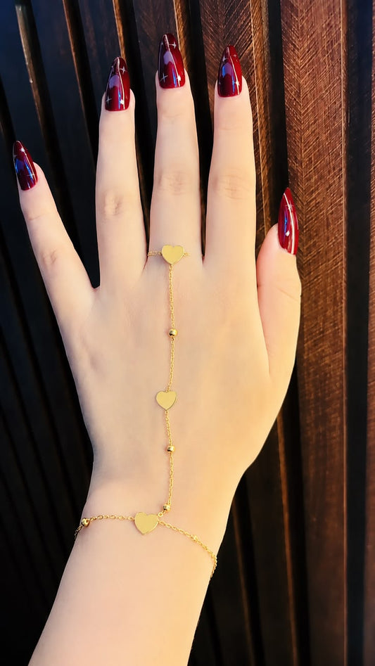 Gold Bracelet with Ring Set 💛