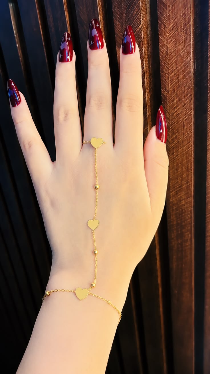 Gold Bracelet with Ring Set 💛