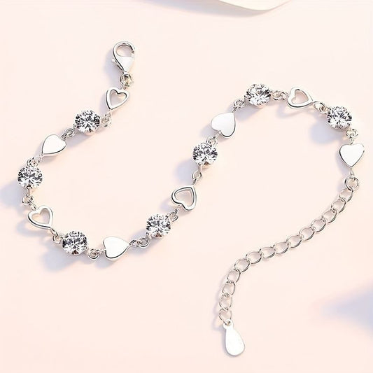 Elegant Heart Crystal Bracelet – Shine with Every Moment