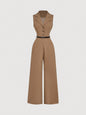 🤎 Elegant Brown Sleeveless Jumpsuit | Chic Wide-Leg Office & Party Wear