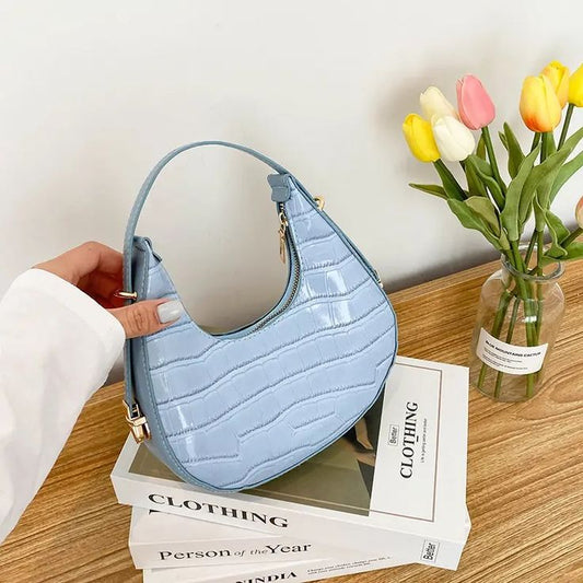 Korean Style MultiColor Shoulder Bag for Women | Elegant Hobo Crescent Purse