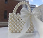 Elegant Mini Handmade Pearl Bag With Ribbon Bow – Versatile Design for Crossbody and Shoulder Carry - Wedding Clutch
