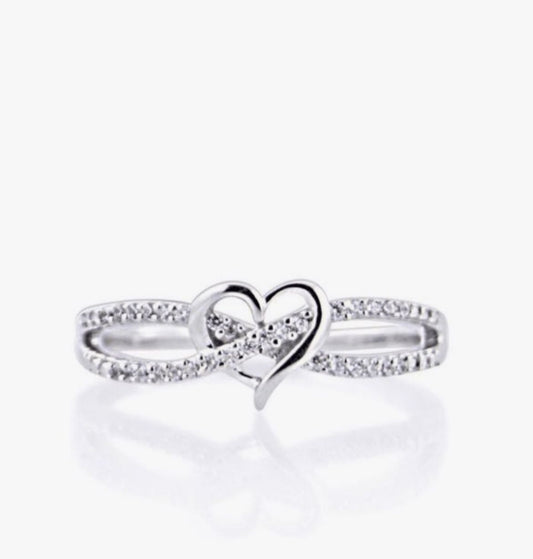 Romantic Heart Crystal Ring