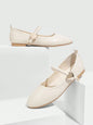 🤍 Elegant White Heart Strap Ballet Flats | Chic & Comfortable Women's Shoes